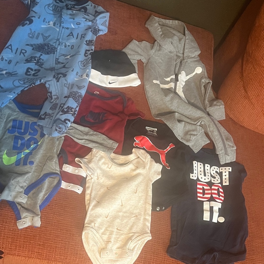 Nike and Puma Kids One Piece Set - Gray, Red, Blue
